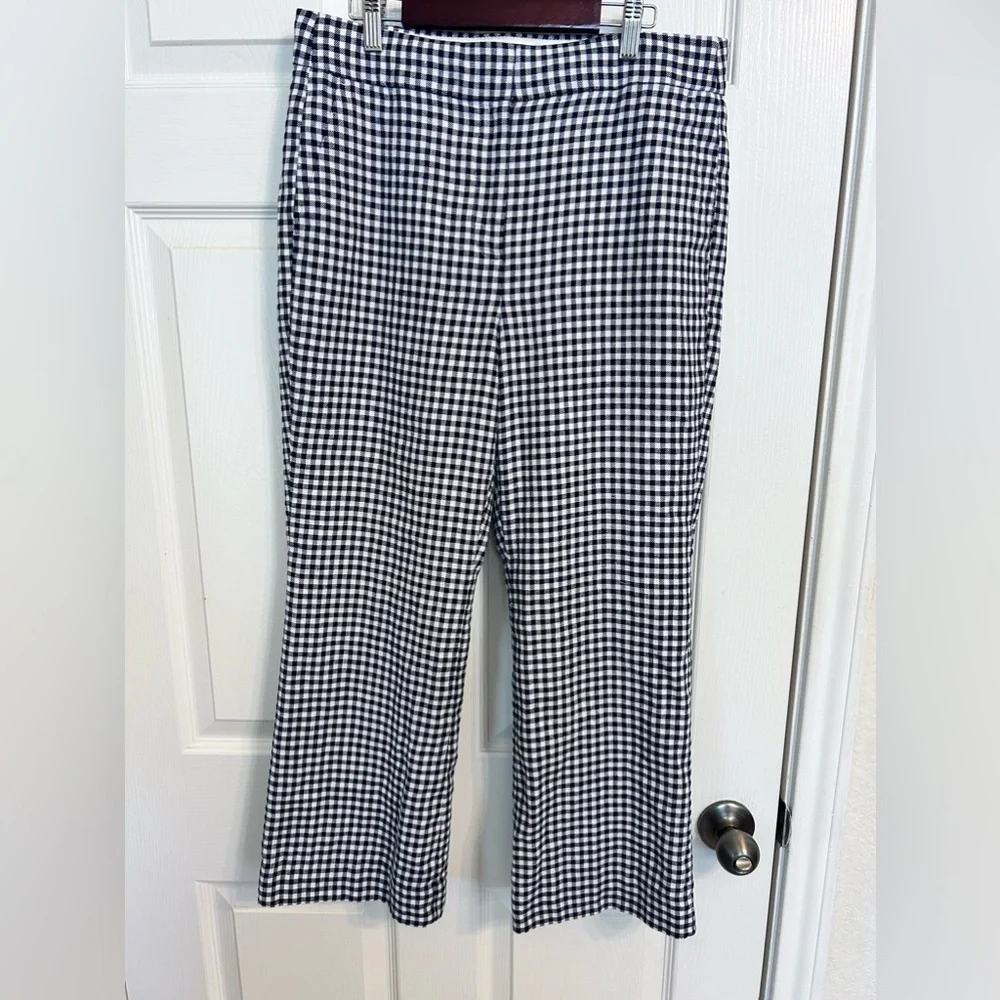 J.Crew, Hayden Kickout Cropped Pant, Size 8 in Gingham